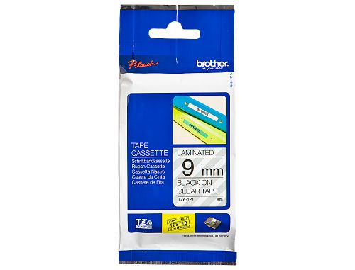 Fita brother tz-121 laminada transparente-preto 9mm x 8m , Brother , 26805 , 4977766684781